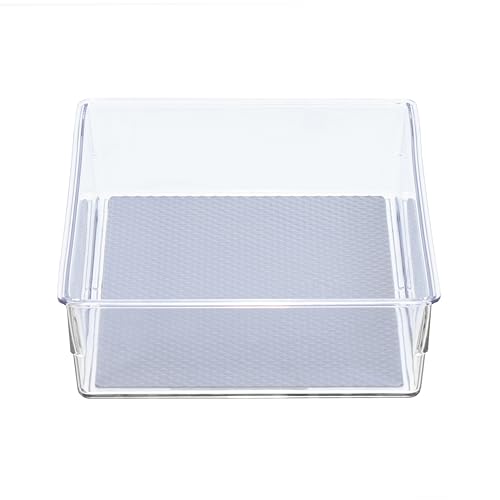 Glad Drawer Organizer Bin, 9x6 - Heavy Duty Clear Plastic Storage Tray for Junk Drawers, Kitchen Utensils, Bathroom Vanity, and Organizing Pantry - BPA Free, Food Safe, Non Slip - image 4