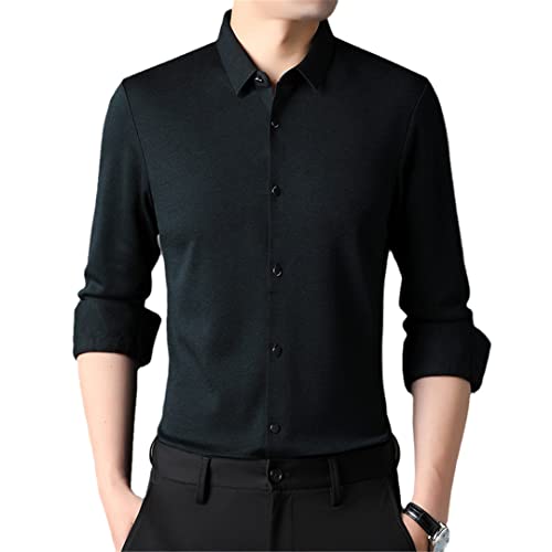 Chemise ajustée vert foncé M pour homme au style décontracté chic