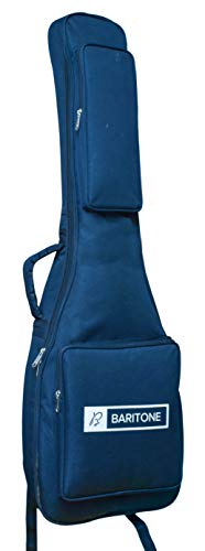 Image of Baritone Case for Double Padded Bag /Cover /Case For All Electric Guitars of Yamaha Pacifica /Vault /Fender /Hobner /Gibson Squier Bullet Strat (Bag, Blue)