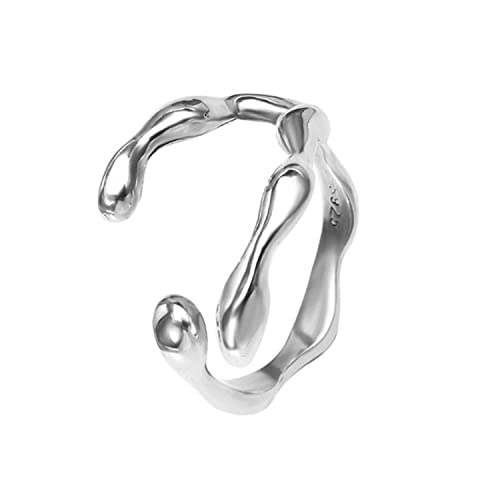 Bague en argent sterling 925 femme avec anneau ajustable unique