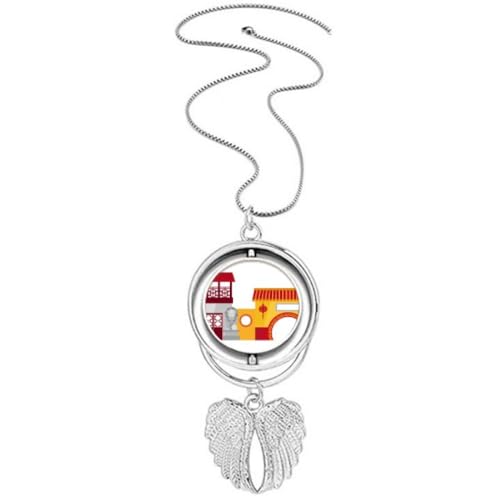 Collier ailes d'ange architecture chinoise pendentif bijoux femme