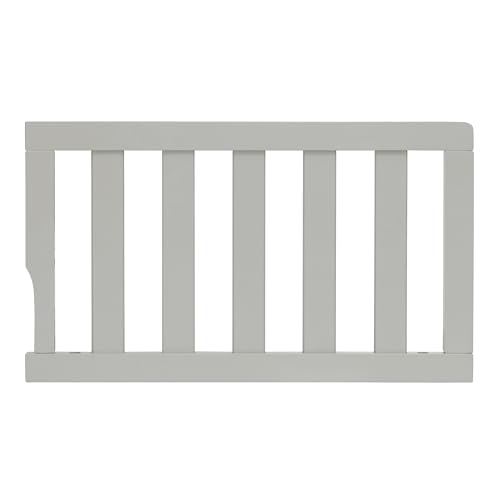 Image of Dream On Me Convertible Crib Toddler Guard Rail in Cool Grey, Converts Cribs to Toddler Beds, Solid Wood Construction