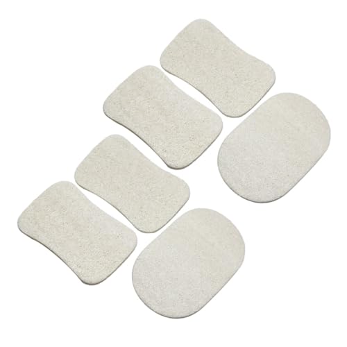 FOMIYES 6個 ボウルブラシ クリーニングブラシ ヘチマ食器洗いブラシ スクラバースポンジ 天然ヘチマスポンジ セルローススポンジキッチン 皿磨きパッド 天然ヘチマパッド たわし Beige