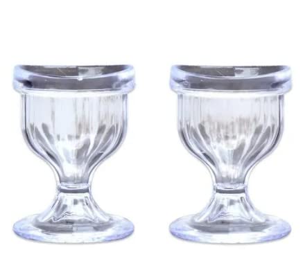 Eye Wash Cup Set of 2 | Eye Cleaner Solution for Tired Eyes, Eyestrain, Makeup and Dust | Transparent (10 ml)