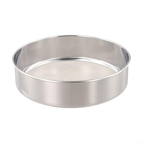 Tamiz de harina ligero de acero inoxidable 40 malla redonda para hornear, colador de metal para tamizar harina, polvo de hornear, sal, cacao y azúcar en polvo (D)