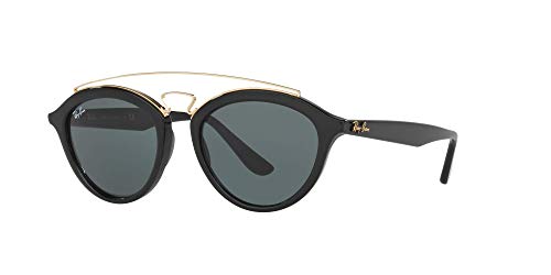 Ray-Ban Women's Rb4257 Gatsby II Round Sunglasses, Black/Dark Green, 53 mm