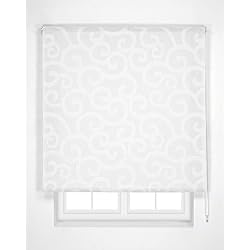 Estor Paqueto Visillo Estoralis Ornella Estor Enrollable Visillo translúcido - Visillo Blanco, Estor de 150 x 180 cm (Ancho x Alto). Tamaño de la Tela 147 x 175 cm. Estores para Ventanas visillos