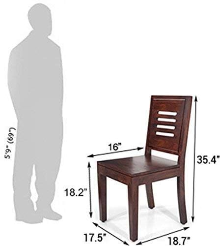 Image of Solid Sheesham Wood Dining Chairs Only | Wooden Set of 2 Dinning Chair for Kitchen & Dining Room | Rosewood, Natural Teak Finish