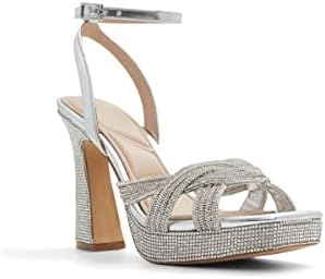 ALDO Women's Glimma Heeled Sandal, Silver, 8.5 | Image 1