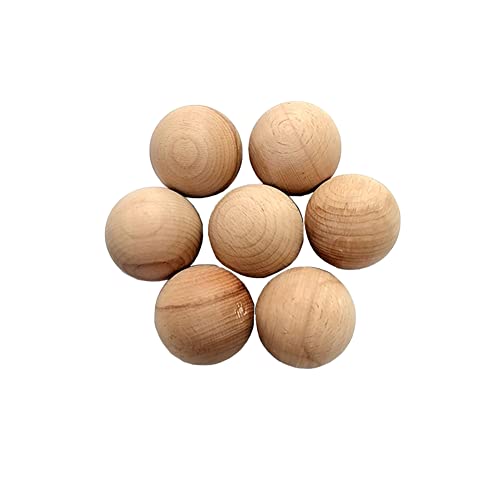 JIHUOO 50 Pièces Boules Ronde en Bois Brut Non Percées Perles en Bois Naturel sans Trous pour Fabrication des Bricolages Bijoux 30mm