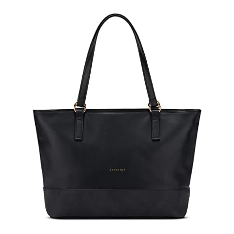 Expatrié Handtasche Damen Groß Schwarz - Nicole - Shopper Bag für Büro, Einkauf & Schule - Elegante Schultertasche aus Kunstleder Cover