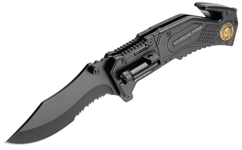 Special Force Pocket Knife with LED Flashlight | Tactical Folding Knife