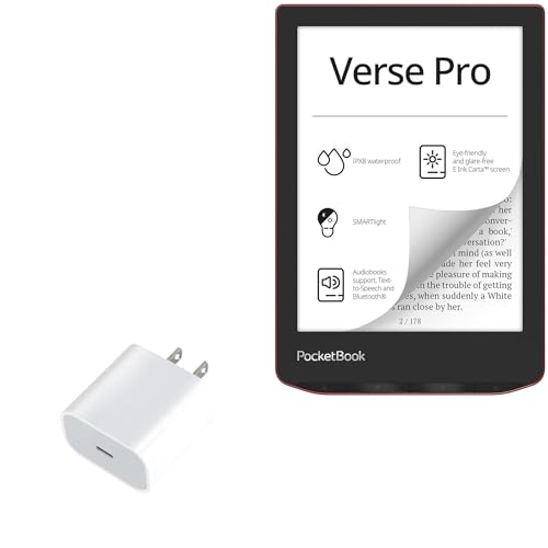 BoxWave Charger Compatible with Pocketbook Verse Pro - PD GAN miniCube (30W), 30W Tiny PD GAN Type-C Wall Charger - Winter White