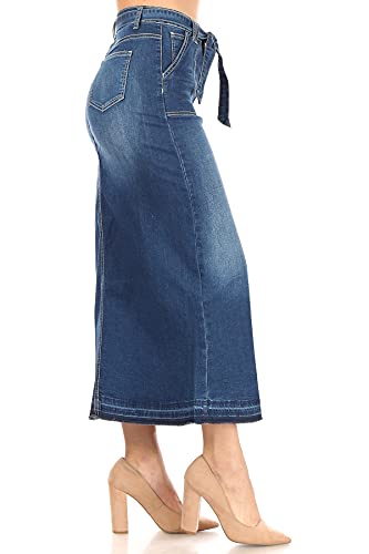 Fashion2Love Women's Juniors/Plus Size Long Pencil Stretch Denim Skirt2