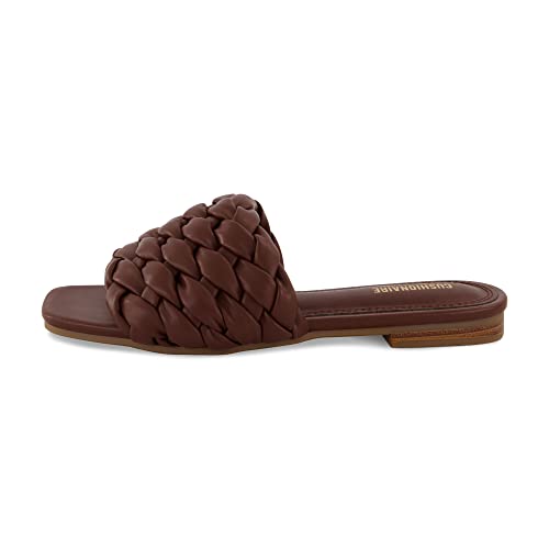 CUSHIONAIRE Women's Aramis woven slide sandal +Memory Foam, Wide Widths Available2