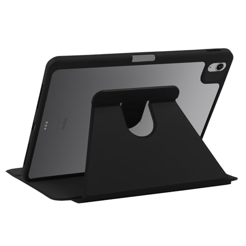 Image of Arctic Fox Smart Folio Rotating Cover Case for iPad Air 11 inch M3 /M2 2025 /2024, iPad Air 5th /4th Gen Case 10.9 Inch, 360 Degree Rotation Protective Stand Cover Clear Back (Black)