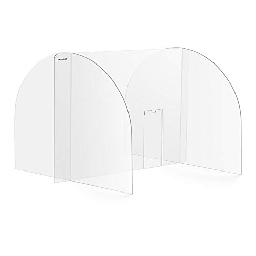 Uniprodo Mampara Anticontagio Protector Para Comercio UNI-PPG04 (Montaje sin herramientas, Dimensiones: 80 x 60 cm, Fabricado en acrílico, Con ventanilla de 25 x 12 cm)
