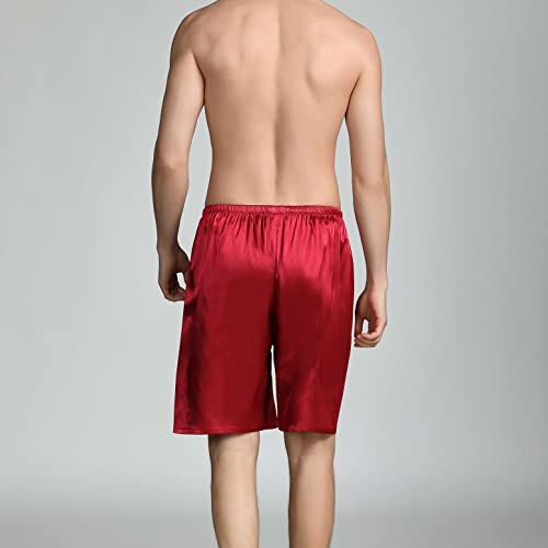 Jinda Men's Satin Pajama Shorts Boxers Shorts Soft Underwear Cool Casual Mid Rise Loose Fit4