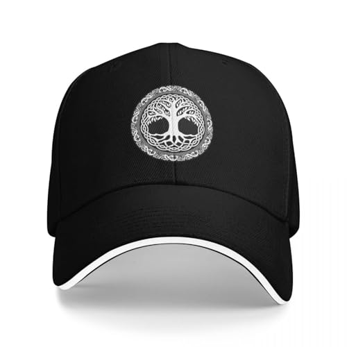 Gorra de béisbol clásica y versátil Yggdrasil Celtic Tree of Life, Viking Celtic Knot Icon Fashion Beach Women's Beach Outlet Regalos Deportivos PLeisure para Hombres