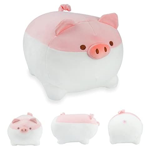 Locisne Pink Pig Plush Pillow, Chubby Animal Toy, Warm Kawaii Cute Comfortable Doll Cushion - Creative Home Decoration, Graduate Birthday Christmas Travel Gift for All Ages (40CM/15.75") Cover
