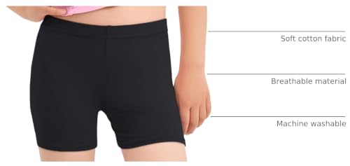Image of Somaibo 3 Pack Girls Bike Shorts Kids Cartwheel Under Dress Cotton Short