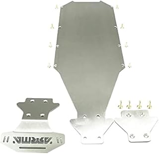 XHSESA Stainless Steel Chassis Armor Bumper Durable Anti-Collision Guard Board Set for Arrma Kraton EXB 1/8 Xinkatun