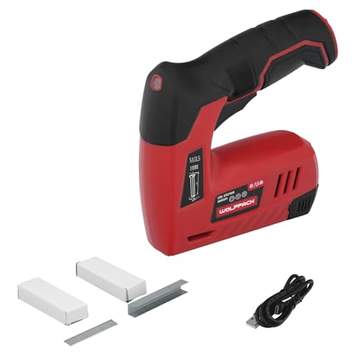 Clavadora grapadora recargable, pistola grapas y clavos, clavadora a bateria, 1.500 mah, 40 grapas minuto con grapas y clavos