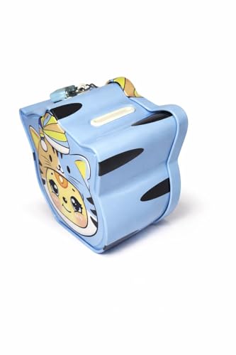 Image of Sajani Cute Cartoon Creative Portable Piggy Bank, Money Saving Box with Combination Lock, Mini Coin Bank Gifts for Boys and Girls, Best Return Gifts for Kids (Pack of 1) (Tiger - Blue)