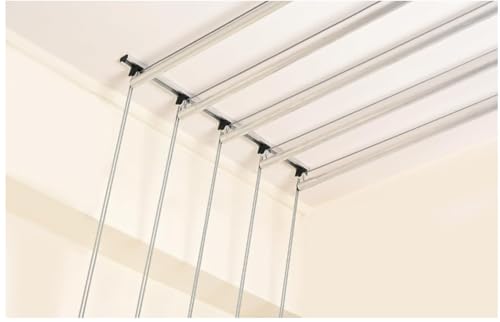 Image of 6 Pipes x 5 Feet - Stainless Steel Wall Mounted Cloth Drying Stand, Cloth Stand for Drying Clothes Foldable, Wall Mount Cloth Drying Stand Folding, Clothes Drying Stand