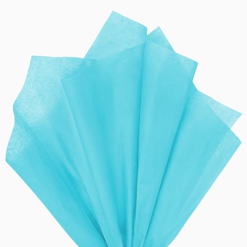 Image of 120 Sheets Gift Wrapping Tissue Paper, 20 inch x 14 inch Bulk Colored Tissue Paper (Light Blue)