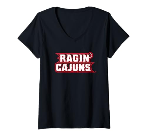 Womens Louisiana Lafayette Ragin Cajuns Icon Officially Licensed V-Neck T-Shirt