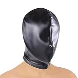Knechtschaft Fetisch Maske - Bondage Kopfmaske Leder BDSM SM Sex Spielzeug Mit Nasenöffnung - Strecken Ledermaske für Sklaven Paare Extrem