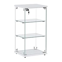 My Shopfittings Frameless Lockable Glass Display Cabinet with 2 Shelves | Countertop Showcase for Retail, Jewellery, and Collectibles | Secure Countertop & Floor Standing Showcases for Merchandise