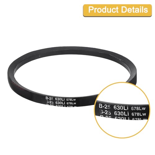 Image of uxcell 3 Pack B25 Classic Wrapped V-Belt, 28 inch Outside Circumference, Black Rubber V-Belt for Industrial Machinery Equipment