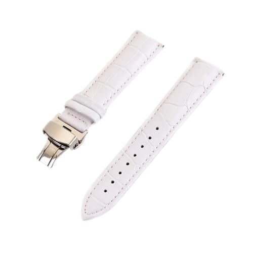 Bracelet de montre en cuir 18mm INEOUT blanc pour remplacer un bracelet usé avec élégance