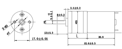 Moteur CC GA25-370 12V pour remplacer un moteur d'automatisme en panne - 2