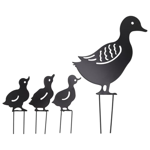 Gsycle 4PCS Duck Garden Statue
