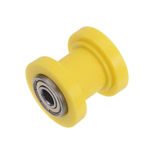 sourcing map Kettenrolle Riemen Scheibe Spanner 8mm Nylon Rille Schieberegler für Mini Motorrad Dirt Fahrrad Atv Go-Kart Schiebetür Bewässerung Ausrüstung Gelb