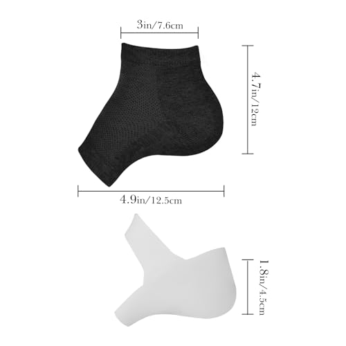 Image of Linkidea Height Max Socks, Half Height Increase Insoles Socks 1.8 Inch, Invisible Shoe Lift Heel Pads for Men & Women 1 Pair (4.5cm, Black), LI8771
