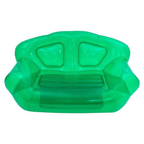 Transparent Inflatable Sofa, Seat Blow up Chair Yard Portable Inflatable Couch Air Couch Patio Blow up Furniture for Camping Outdoor Beach Room Adult Teen 180*90*95cm/70.9*35.43*37.4in (Green)