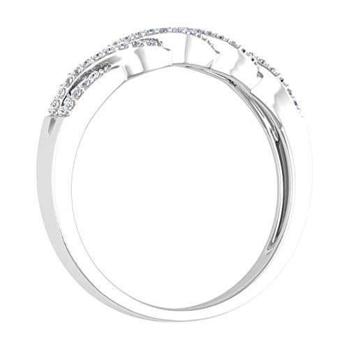 1/5 Carat Diamond Twisted Wedding Band Ring in 10K Gold2
