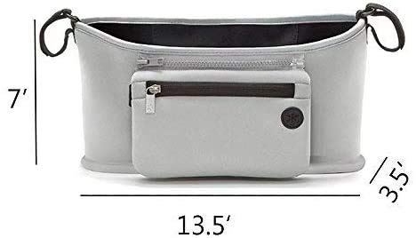 Pram Buggy Organiser Storage Bag Cup Bottle Drink Food Holder Storage Bag Organizer for Pram Pushchair Stroller Buggy Bags (Gray)