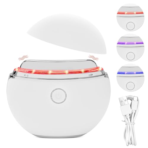 EMS Gua Sha Elektrisch, Gesichtsmassagegerät mit Vibration & Wärme Gesichtsformungswerkzeug, Face Massager Für Anti-Aging, Facelift, Falten-und Schwellungsreduzierung- Weiß