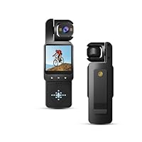 BETTERMO Bodycam Körperkamera 1080P Full HD Mini Tragbare Actionkamera Videokameras mit 360° Drehbarer Linse, Bewegungsstabilisierung, Pocket Vlog Kamera Für Vlogging, Sport, Outdoor