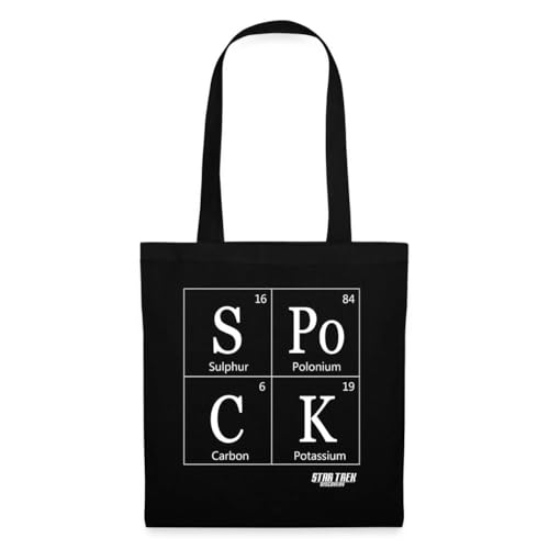 Spreadshirt Star Trek Discovery Spock Periodic Table Stoffbeutel, One size, Schwarz