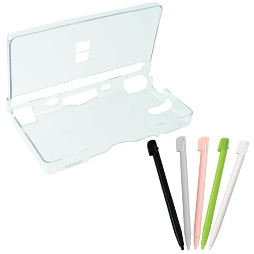 5Pcs Stylus Pen and Transparent Hard Protective Shell for DS Lite, Ultra Clear Transparent Hard Case and Replacement Color Touch Stylus Pen Compatible with NDSL