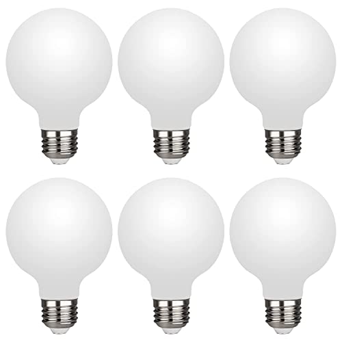 G25(G80) 4.5W Globe LED Edison Light Bulb,Nautral White 4000K, CRI95 Dimmable 450lm , E26 Medium Base, Milky Glass Finishing, Perfect for Vanity Makeup Mirror, Droplight, Floor lamp(4.5W-4000K-6pack) G25(G80) 4.5W Globe LED Edison Light Bulb,Nautral White 4000K, CRI95 Dimmable 450lm , E26 Medium Base, Milky Glass Finishing, Perfect for Vanity Makeup Mirror, Droplight, Floor lamp(4.5W-4000K-6pack)