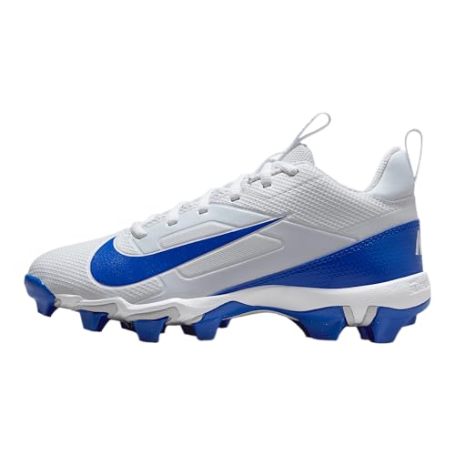 Nike Alpha Menace 4 Shark Big Kids' Football Cleats (FQ4012-103, White/Hyper Royal/Photon Dust/Hyper Royal) Size 5.5