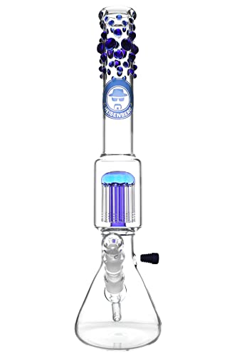 Heisenberg Beaker Bubble 12-Arm Perc Blue Glasbong Höhe 48,5cm Percolator Bong 18.8er Schliff mit Kickloch ohne Eisfach – Bild 3