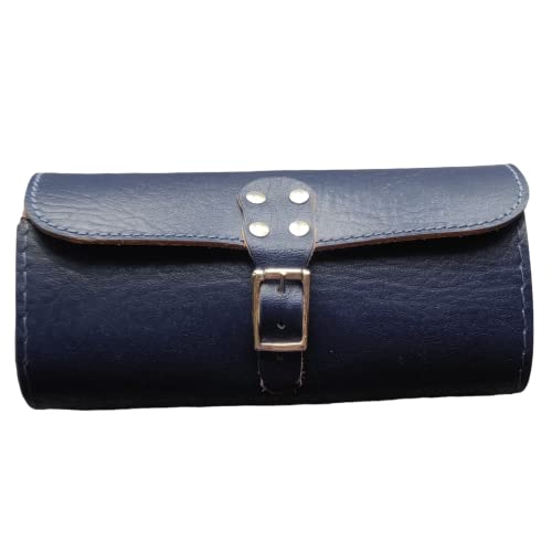 Sac à outils en cuir vélo bleu fait main London Craftwork